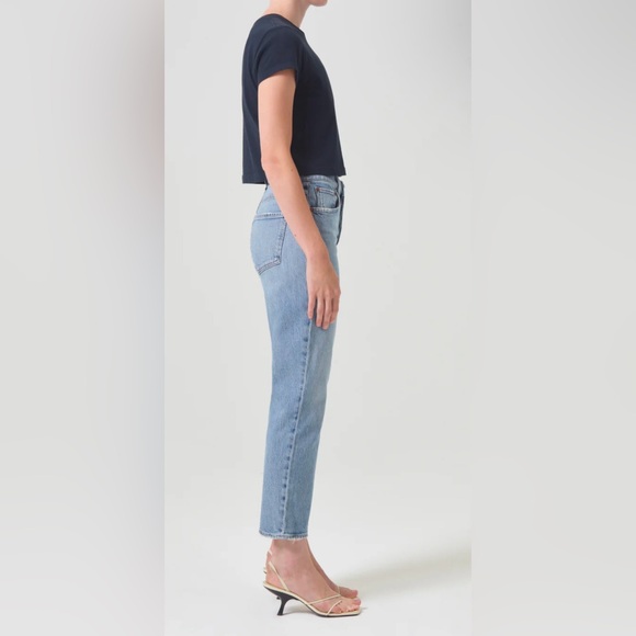 AGOLDE RILEY HIGH RISE STRAIGHT CROP JEANS size 32 NWT - Picture 2 of 7